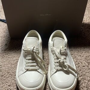 Rick Owens Cream Leather Sneakers